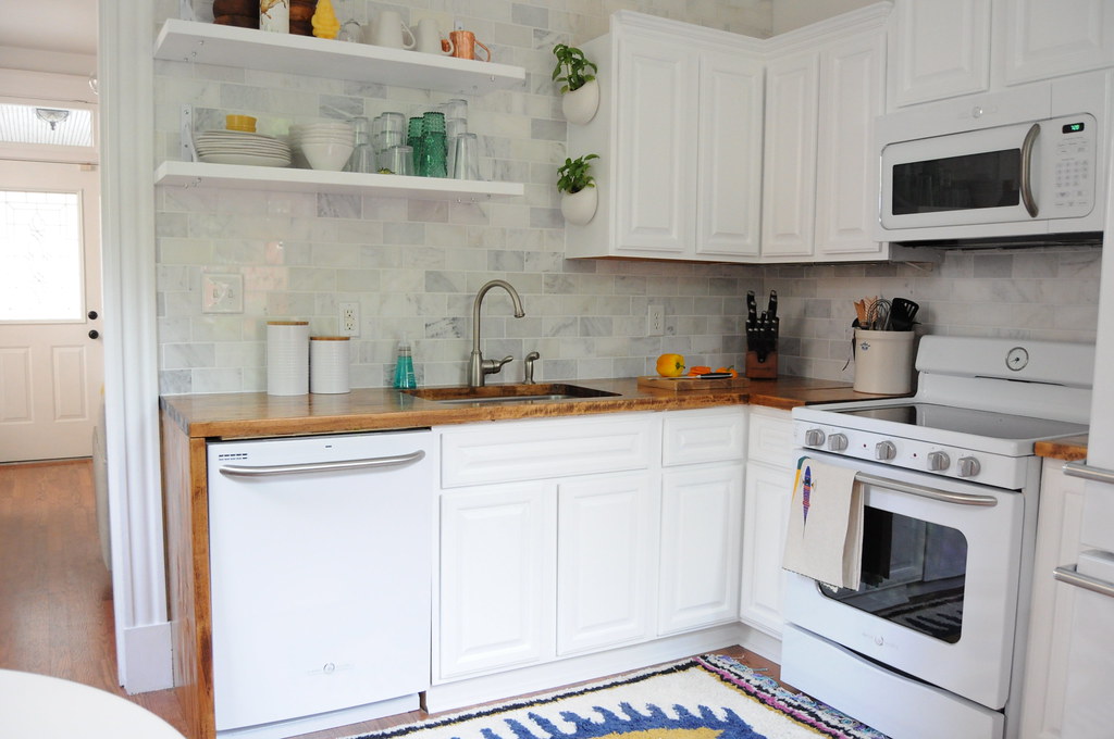 Modern stainless kitchen with French-door refrigerator in a Falls Church home