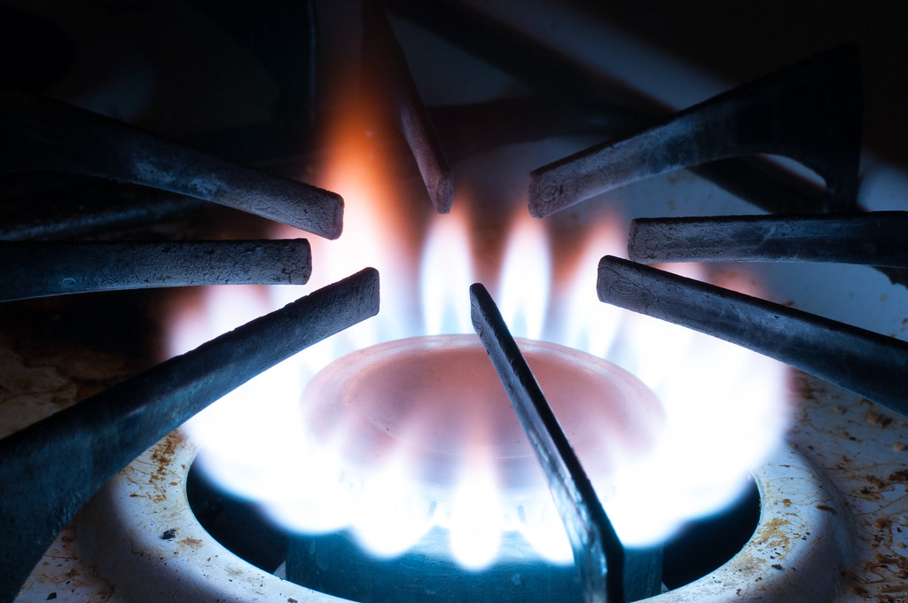 Stove burners in a Falls Church kitchen